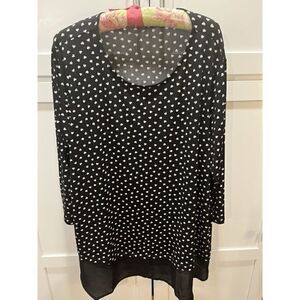 Adrianna Papell Women’s Black Flowy Tunic  Hearts  Sz 3X